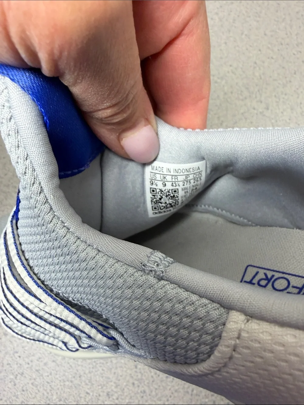 adidas Gray and Royal Blue Men's Knit Sneakers